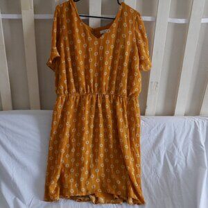 Women's Yellow and White Dress